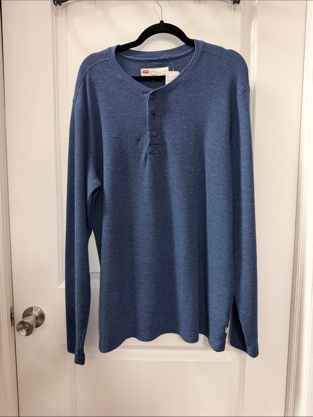 Levi's Men's Heather Indigo Long-Sleeve Henley